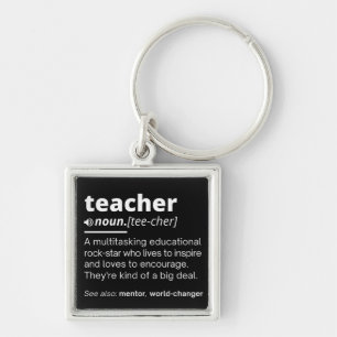 Teacher Definition - Funny Teaching School Teacher Keychain