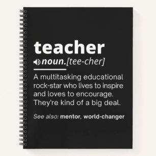 Teacher Definition - Funny Teaching School Teacher Notebook