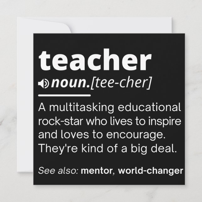 Teacher Definition - Funny Teaching School Teacher Save The Date (Front)