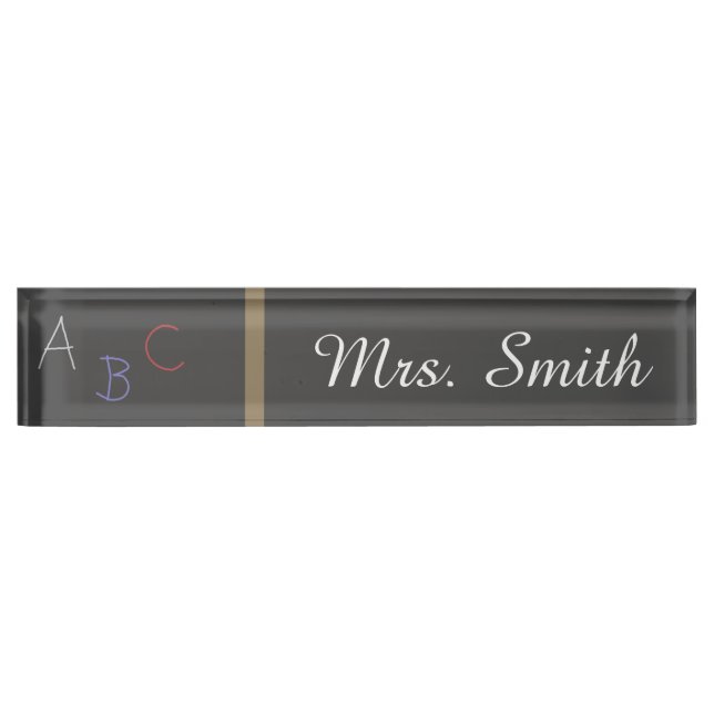 Teacher Desk Nameplate chalkboard Personalize Name (Front)