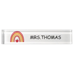 Teacher Desk Nameplate – Rainbow Design