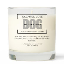  Teacher Dog Mom Gift. Personalized Scented Candle