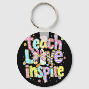 Teacher easter day teach love inspire bunny spring keychain