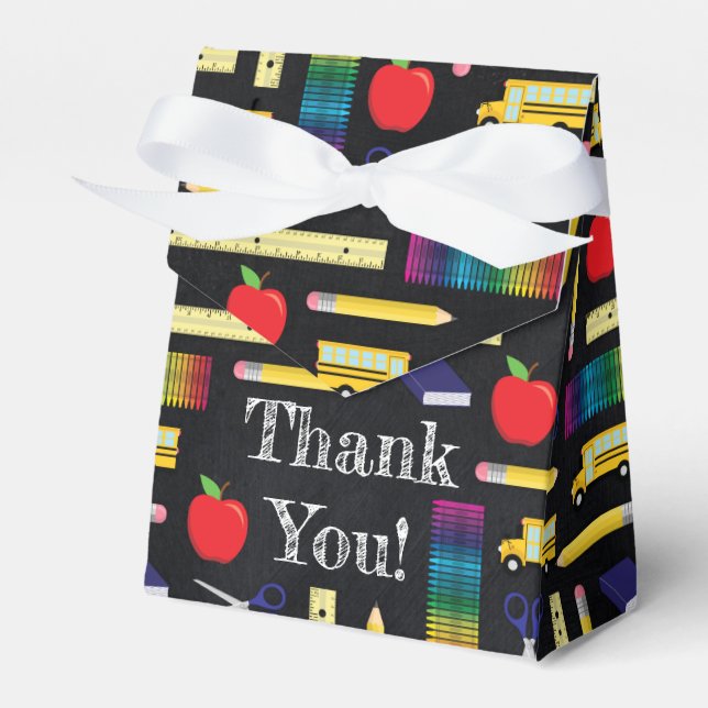 Teacher Education Chalkboard Graduation Tent Favor Box (Front Side)
