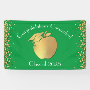 Teacher Education Graduation Green Gold Banner