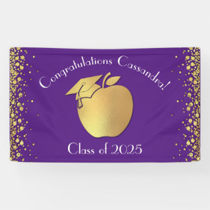 Teacher Education Graduation Purple Gold Banner