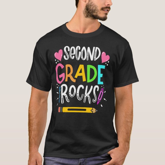 Teacher,Educator Shirt Second 2nd grade Rocks Back (Front)
