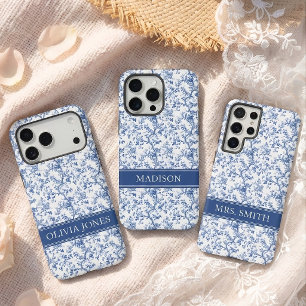 Teacher Elegant Blue Chinoiserie Monogram Bride Samsung Galaxy Case