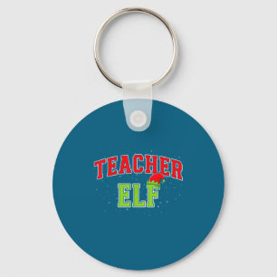 Teacher Elf Christmas Family Matching Group Xmas T Keychain