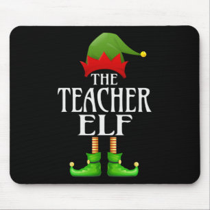 Teacher Elf Xmas Funny Family Matching Group Chris Mouse Pad