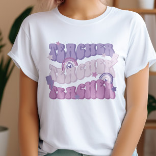 Teacher enseignant pourpre Enseignant T-shirt rétr