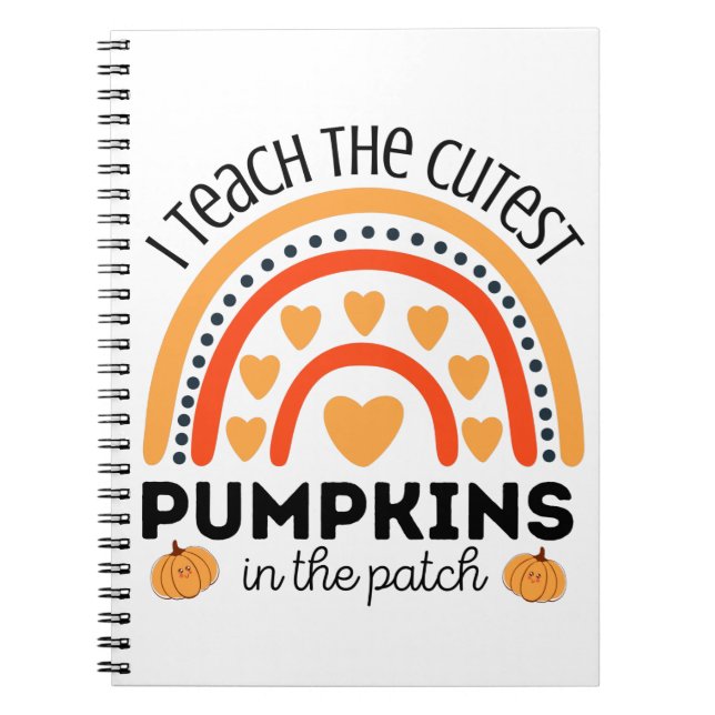 Teacher Fall Halloween rainbow gift for teacher Notebook (Front)