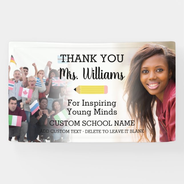 Teacher Farewell Leaving School 2 Photo Banner (Horizontal)
