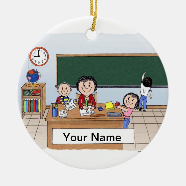 Teacher - Female Ceramic Ornament (Front)