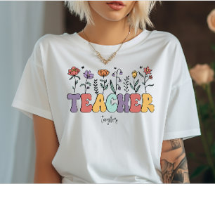  Teacher Floral Wildflower T-Shirt
