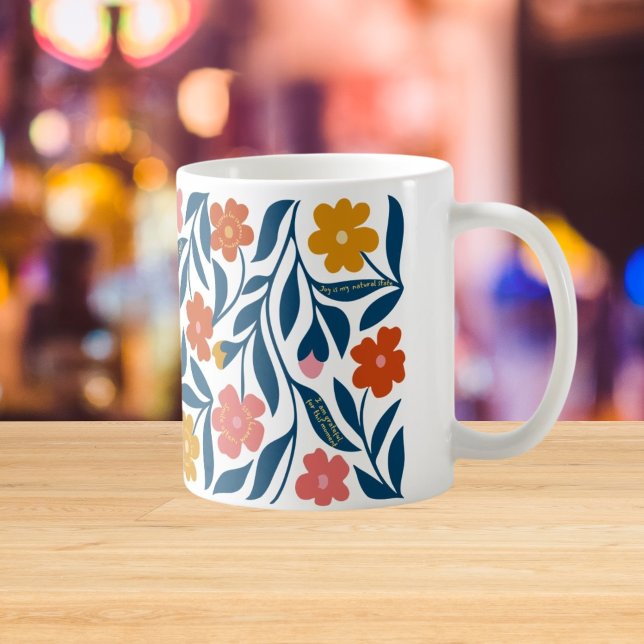 Teacher Folk Art Gift, Boho Floral Educator Quote Coffee Mug (Creator Uploaded)