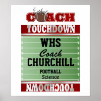 Teacher Football Coach Sign - Door Poster - SRF