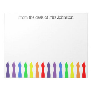 Teacher, from the desk of, your name, art brushes notepad
