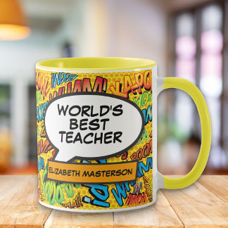 Teacher Fun Retro Comic Book Speech Bubble Mug
