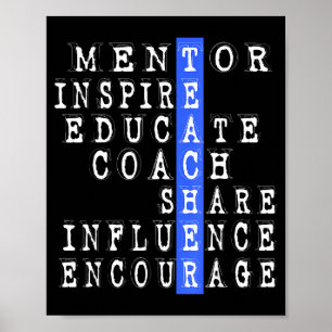Teacher Funny Mentor Coach Gift For School Staff Poster