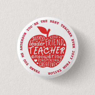 TEACHER - Funny Quotes - Add Name to personalize K 1 Inch Round Button