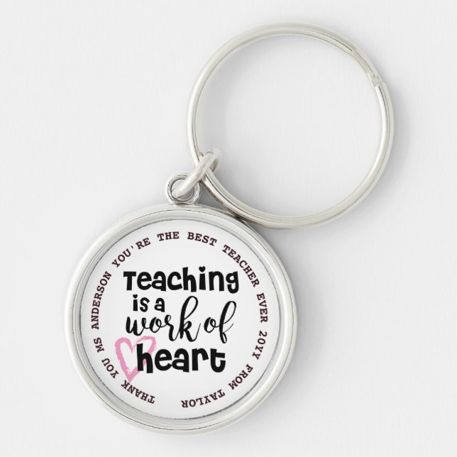 TEACHER - Funny Quotes - Add Name to personalize Keychain (Front)