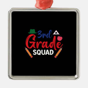 Teacher Gift 3rd Grade Squad Metal Ornament