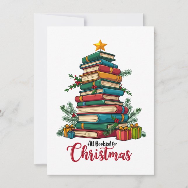 Teacher Gift | All Booked For Christmas Card (Front)