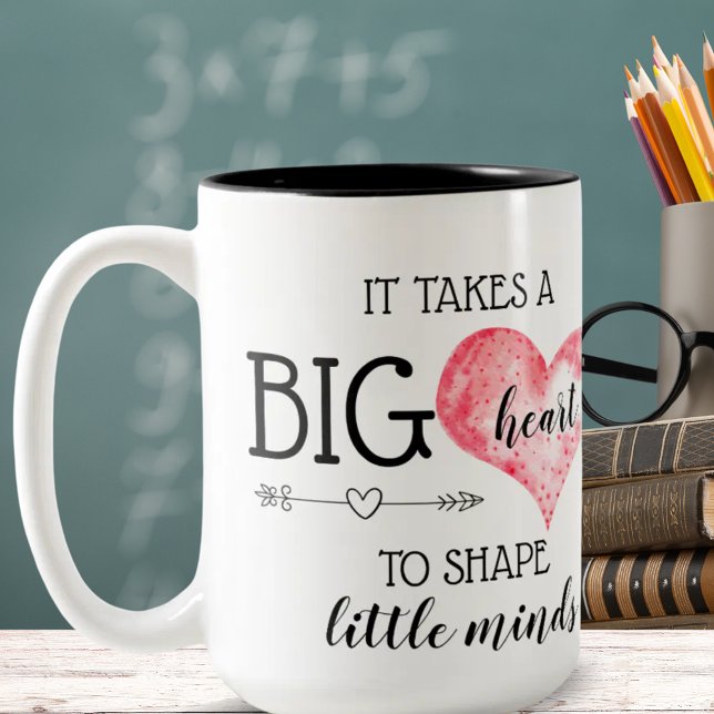 Teacher Gift | Big Heart Quote Custom Two-Tone Coffee Mug (Teacher Gift | Big Heart Quote Custom Two-Tone Coffee Mug)