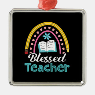 Teacher Gift Blessed Teacher Metal Ornament