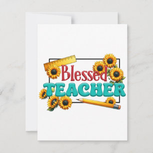 Teacher Gift Blessed Teacher Thank You Card