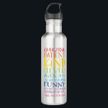 TEACHER GIFT colourful rainbow uplifting word stac 710 Ml Water Bottle<br><div class="desc">by kat massard >>> https://linktr.ee/simplysweetpaperie <<< THE perfect gift for your child's teacher or educator</div>