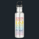 TEACHER GIFT colourful rainbow uplifting word stac 710 Ml Water Bottle<br><div class="desc">by kat massard >>> https://linktr.ee/simplysweetpaperie <<< THE perfect gift for your child's teacher or educator</div>