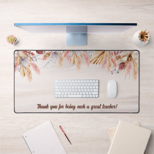 Teacher Gift Custom Boho Neutral Color Desk Mat