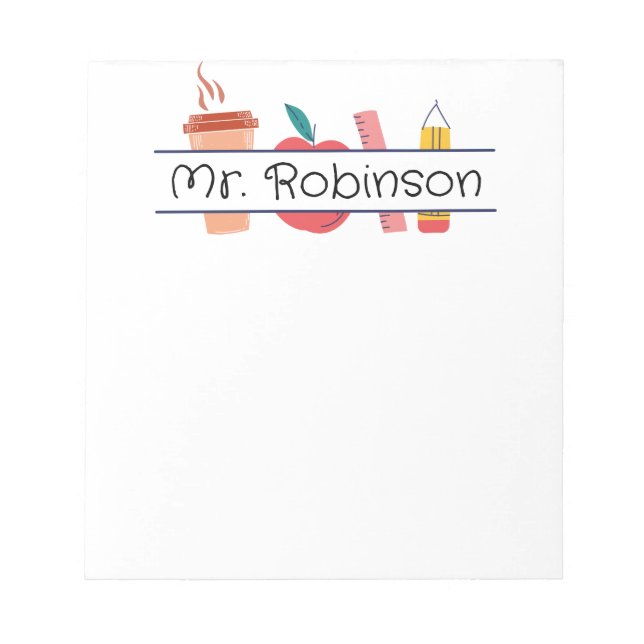 Teacher Gift, Customizable Notepad, Back to School Notepad (Front)