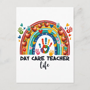 Teacher Gift Day Care Teacher Life Announcement Postcard