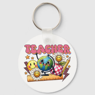 Teacher Gift   Floral Teacher Keychain