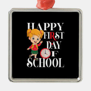 Teacher Gift Happy 100th Day Of School Metal Ornament