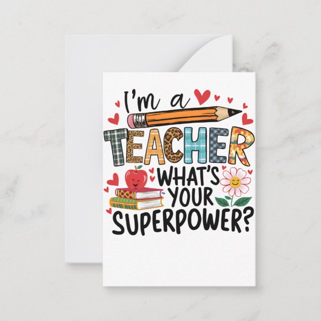 Teacher Gift | I Am A Teacher Card (Front)