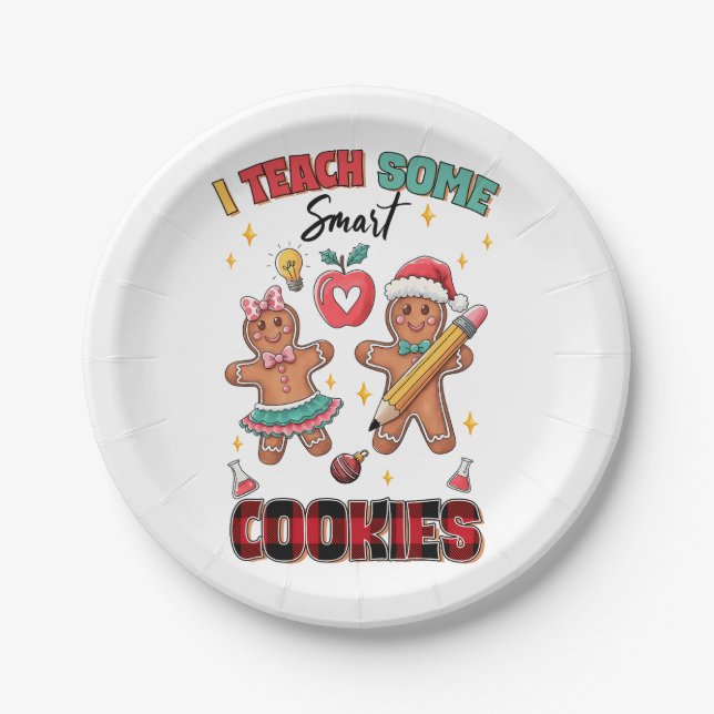 Teacher Gift | I Teach Some Smart Cookies Paper Plate (Front)