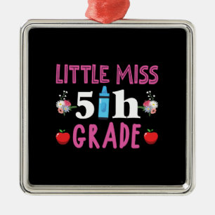Teacher Gift   Little Miss 5th Grade Metal Ornament