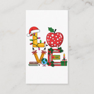 Teacher Gift Love Pencil Apple Books Enclosure Card