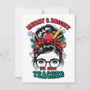 Teacher Gift Merry And Bright Teacher Card