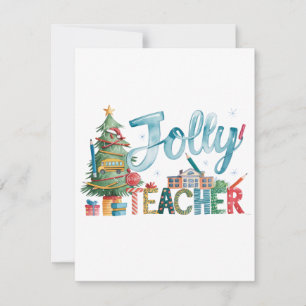 Teacher Gift Merry Christmas Jolly Teacher Card
