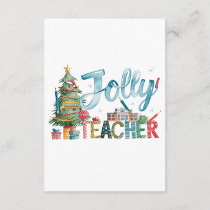 Teacher Gift Merry Christmas Jolly Teacher Enclosure Card