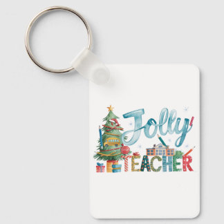 Teacher Gift | Merry Christmas Jolly Teacher Keychain