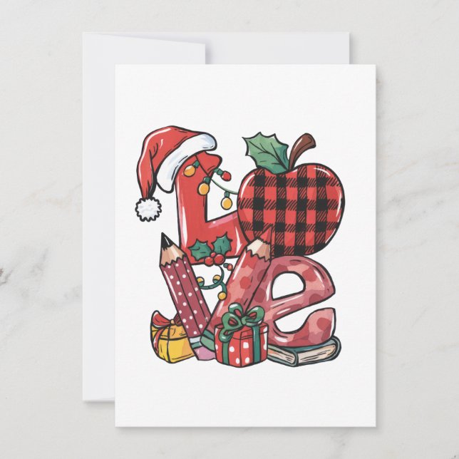 Teacher Gift | Merry Christmas Love Card (Front)