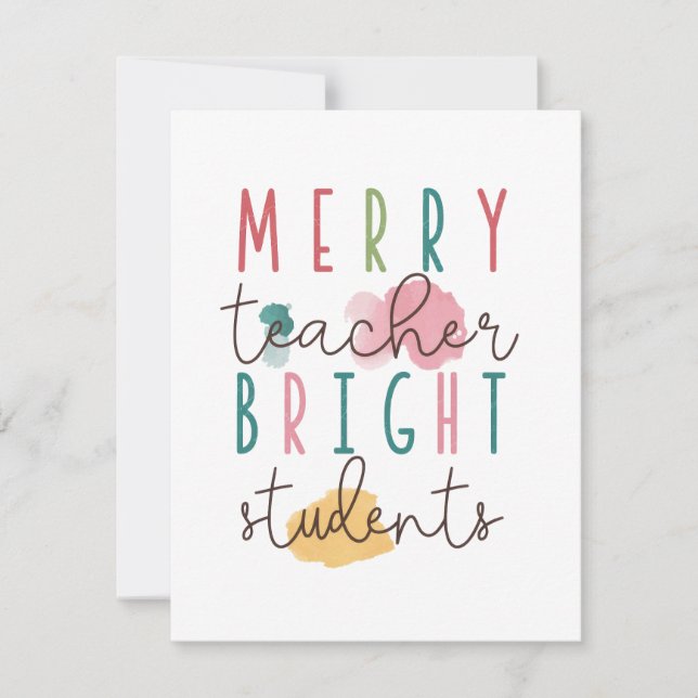Teacher Gift | Merry Teacher Bright Students Card (Front)