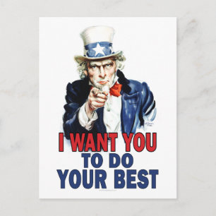 Teacher Gift Notes - Uncle Sam Postcard