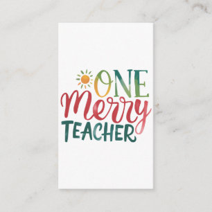 Teacher Gift One Merry Teacher Enclosure Card